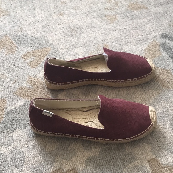 Soludos Wine Burgundy Espadrilles Flats Smoking Slipper - Picture 10 of 14